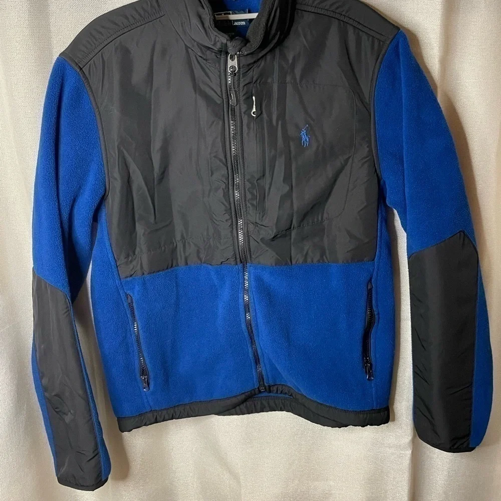 Polo Ralph Lauren Mens Polartec Denali Fleece Hooded Jacket Blue/Black Size S.   - Picture 2 of 10